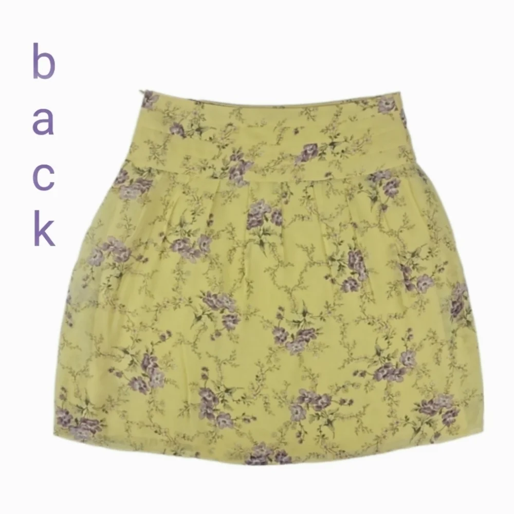 Silk Pastel Iced Yellow & Light Purple Retro Skirt Banana Republic - Picture 4 of 4
